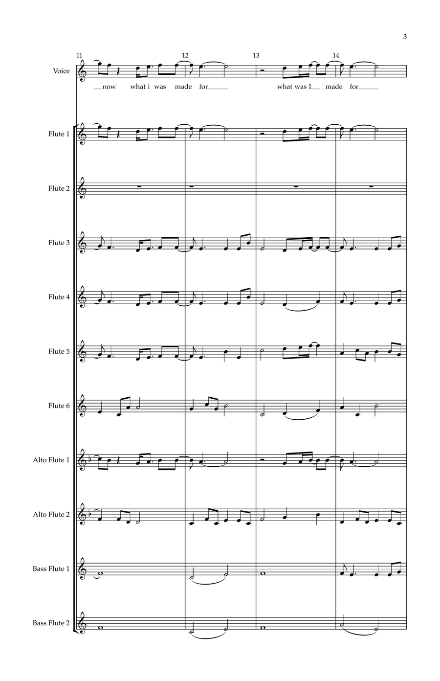 What Was I Made For? What Was I Made For? Woodwind Ensemble scores gallery preview page 3