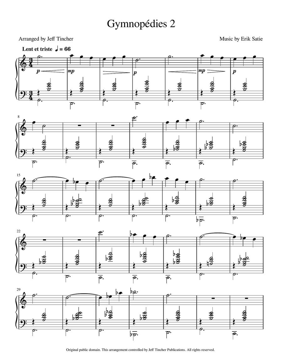 Gymnopedies 2 Gymnopedies 2 Piano Solo scores gallery preview page 2