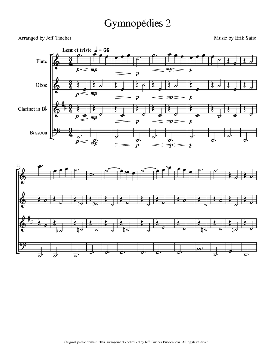 Gymnopedies 2 Gymnopedies 2 Woodwind Quartet scores gallery preview page 2