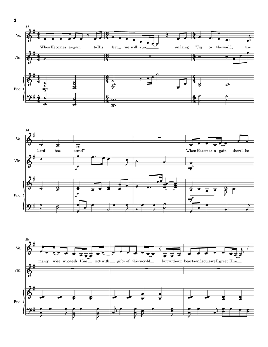 When He Comes Again Piano, Vocal scores gallery preview page 2