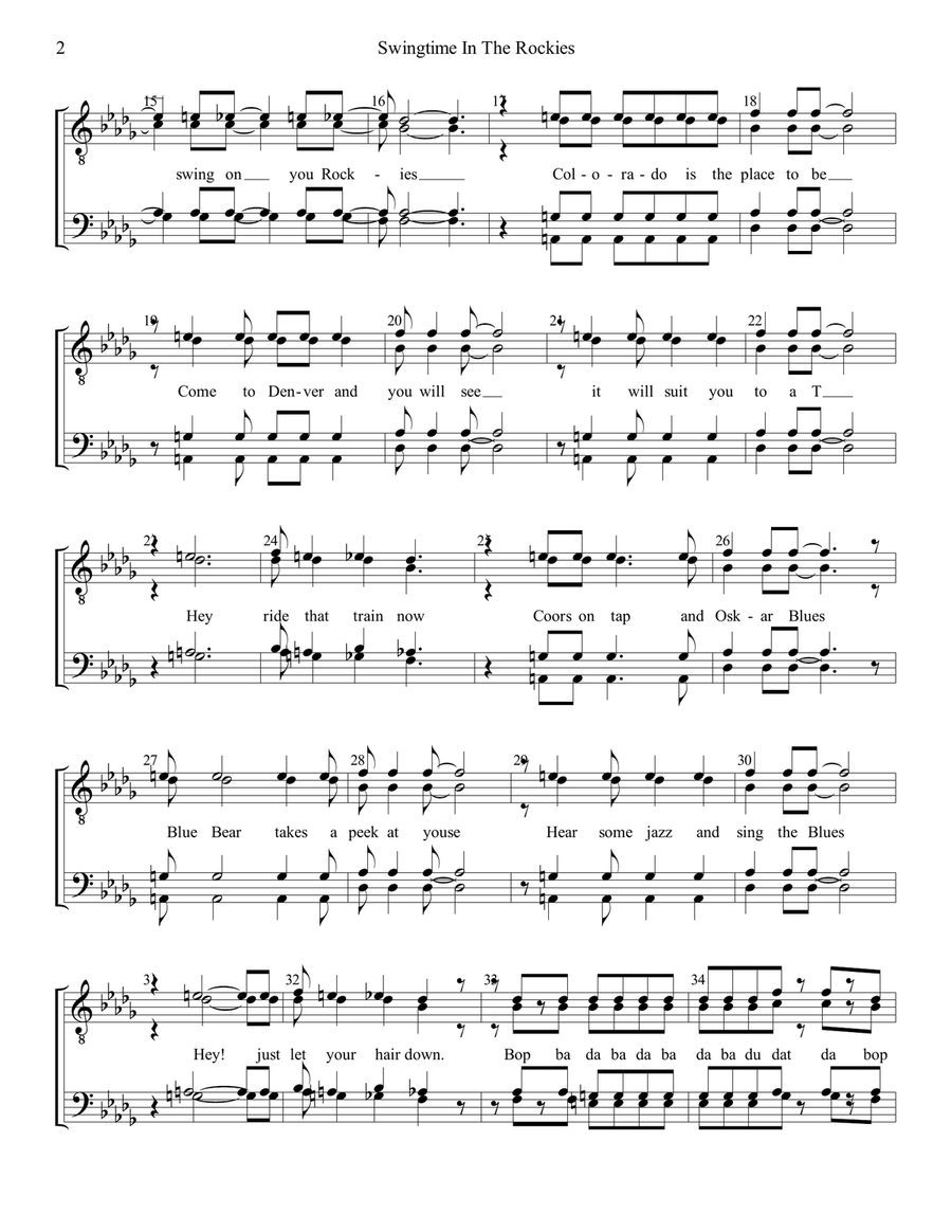 Swingtime In The Rockies Swingtime In The Rockies TTBB scores gallery preview page 2