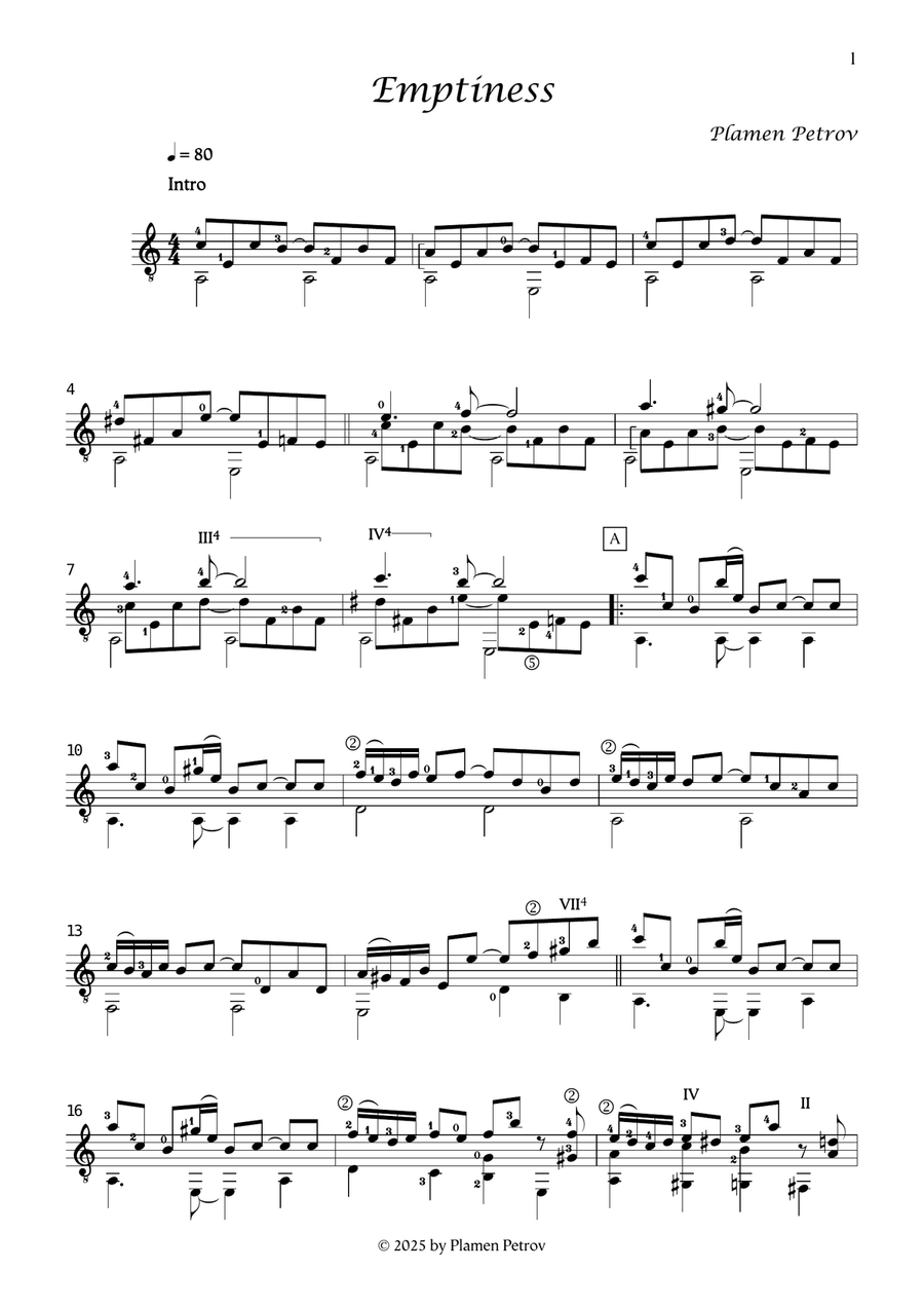 Emptiness Emptiness Acoustic Guitar scores gallery preview page 1