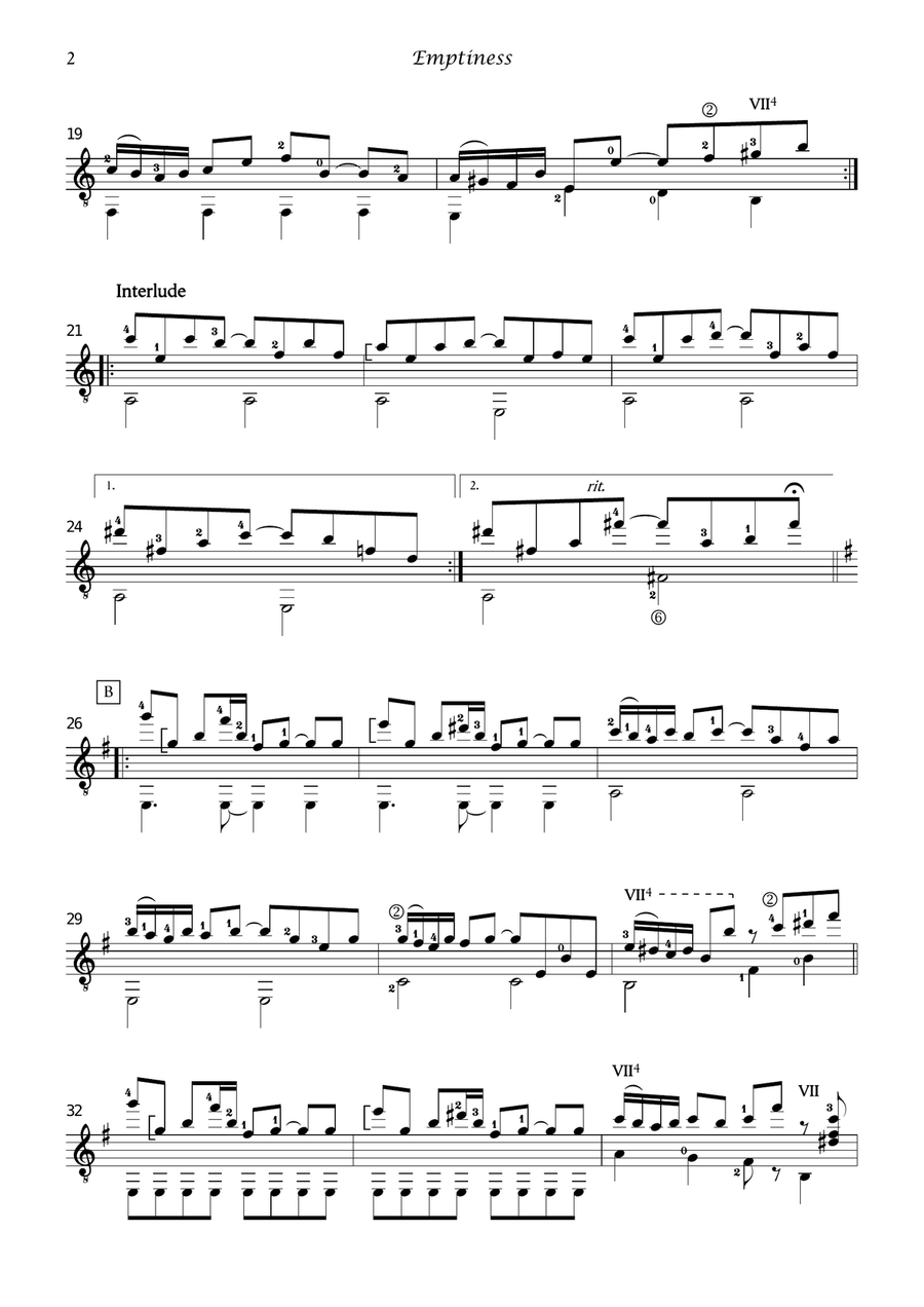 Emptiness Emptiness Acoustic Guitar scores gallery preview page 2