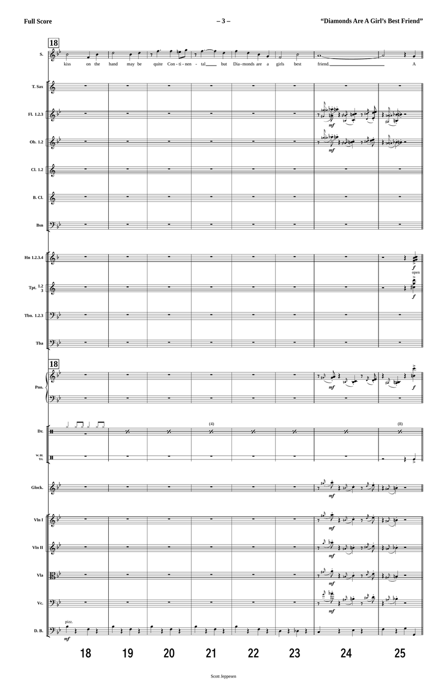 Diamonds Are A Girl's Best Friend Full Orchestra scores gallery preview page 3