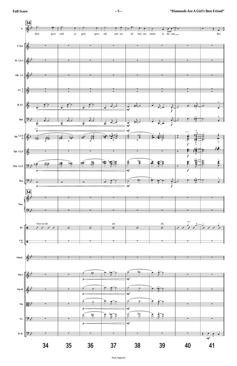 Diamonds Are A Girl's Best Friend Full Orchestra scores gallery preview page 5
