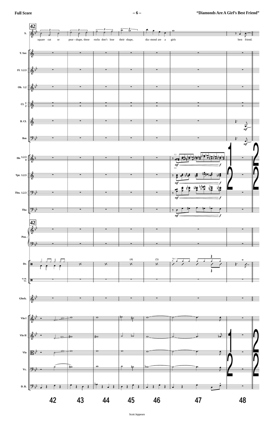 Diamonds Are A Girl's Best Friend Full Orchestra scores gallery preview page 6