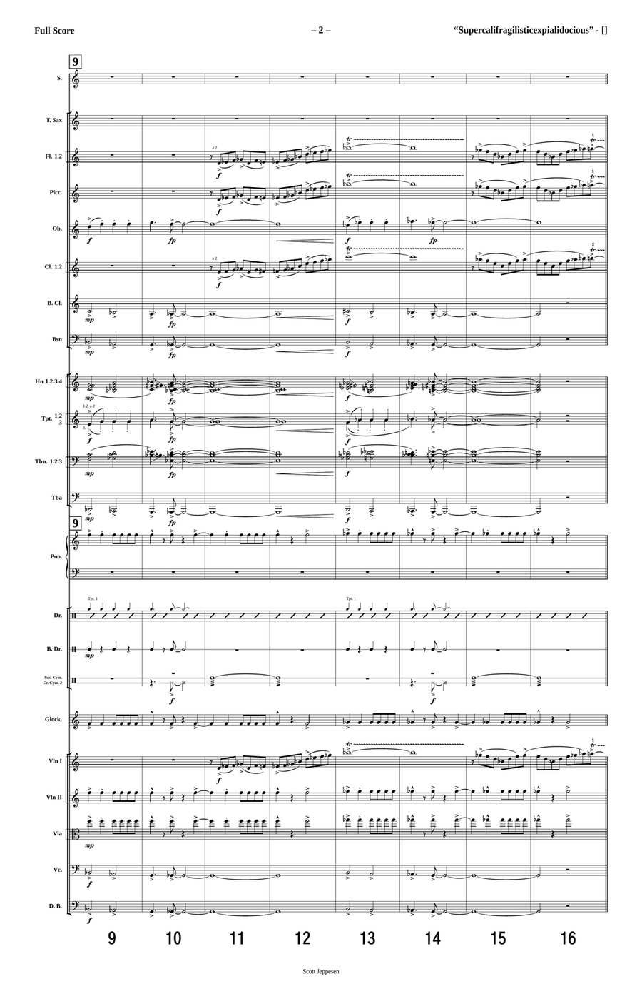 Supercalifragilisticexpialidocious Full Orchestra scores gallery preview page 2