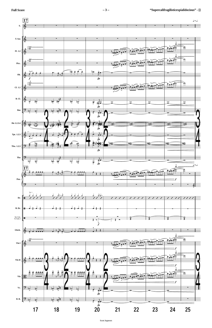 Supercalifragilisticexpialidocious Full Orchestra scores gallery preview page 3