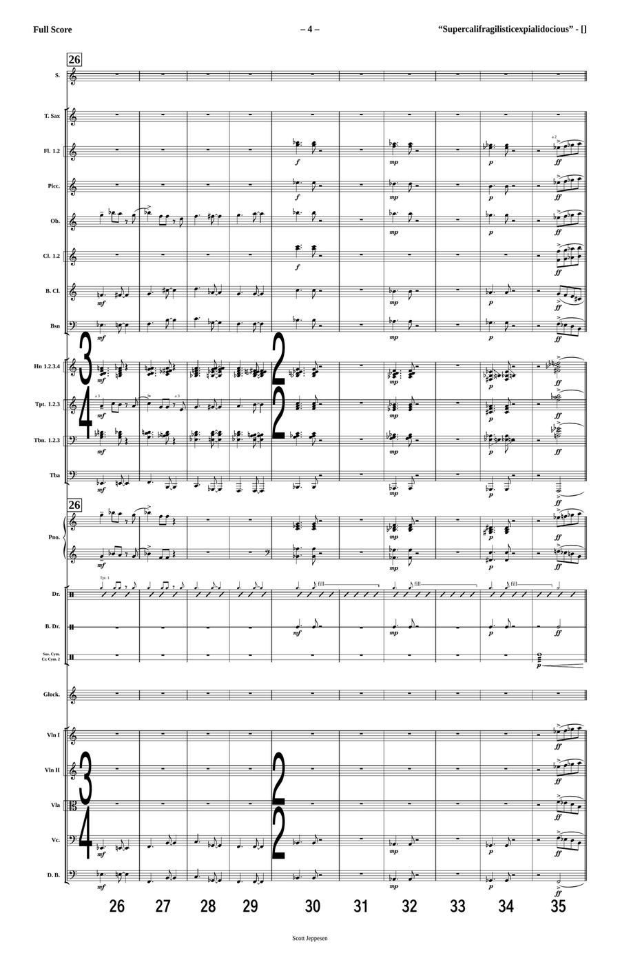 Supercalifragilisticexpialidocious Full Orchestra scores gallery preview page 4