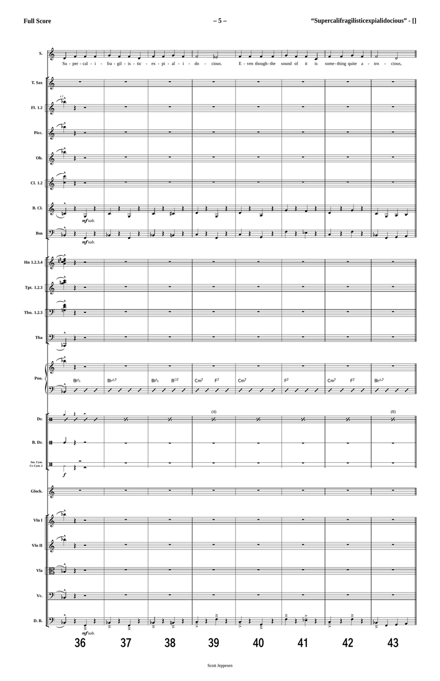 Supercalifragilisticexpialidocious Full Orchestra scores gallery preview page 5