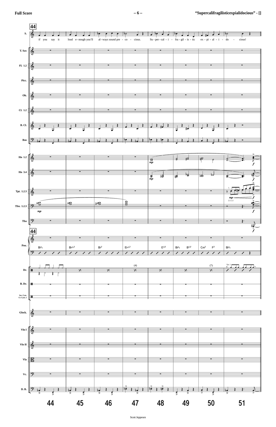 Supercalifragilisticexpialidocious Full Orchestra scores gallery preview page 6