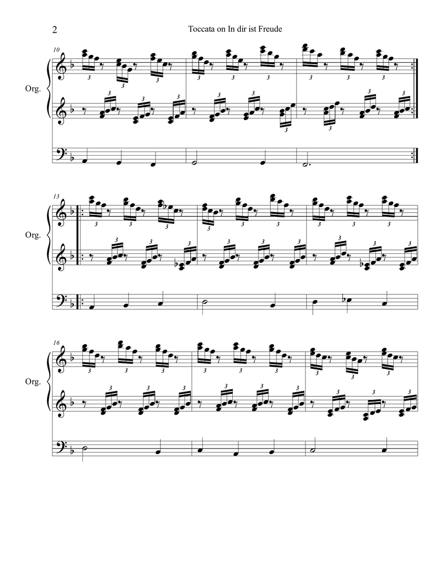 Toccata for organ on In dir ist Freude Organ Solo scores gallery preview page 2