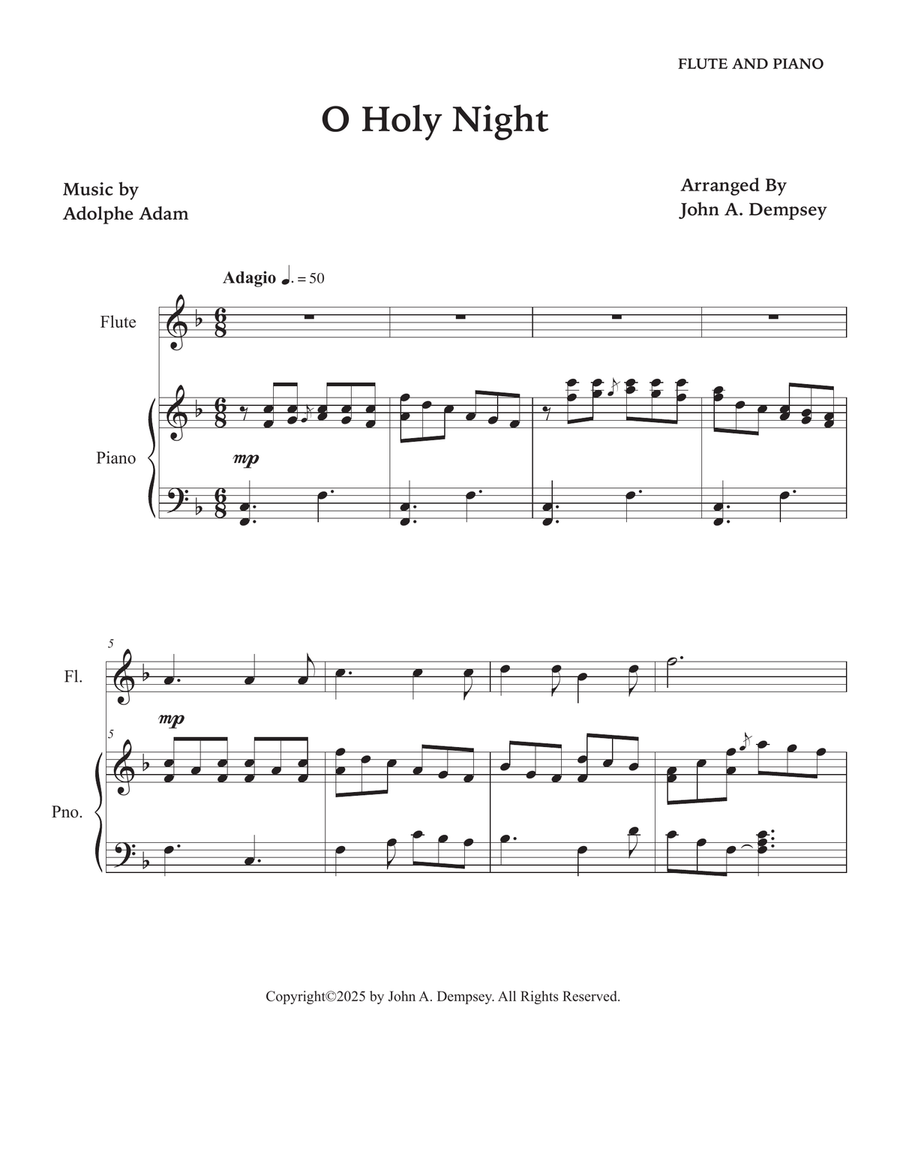 O Holy Night (Flute and Piano) Flute scores gallery preview page 5