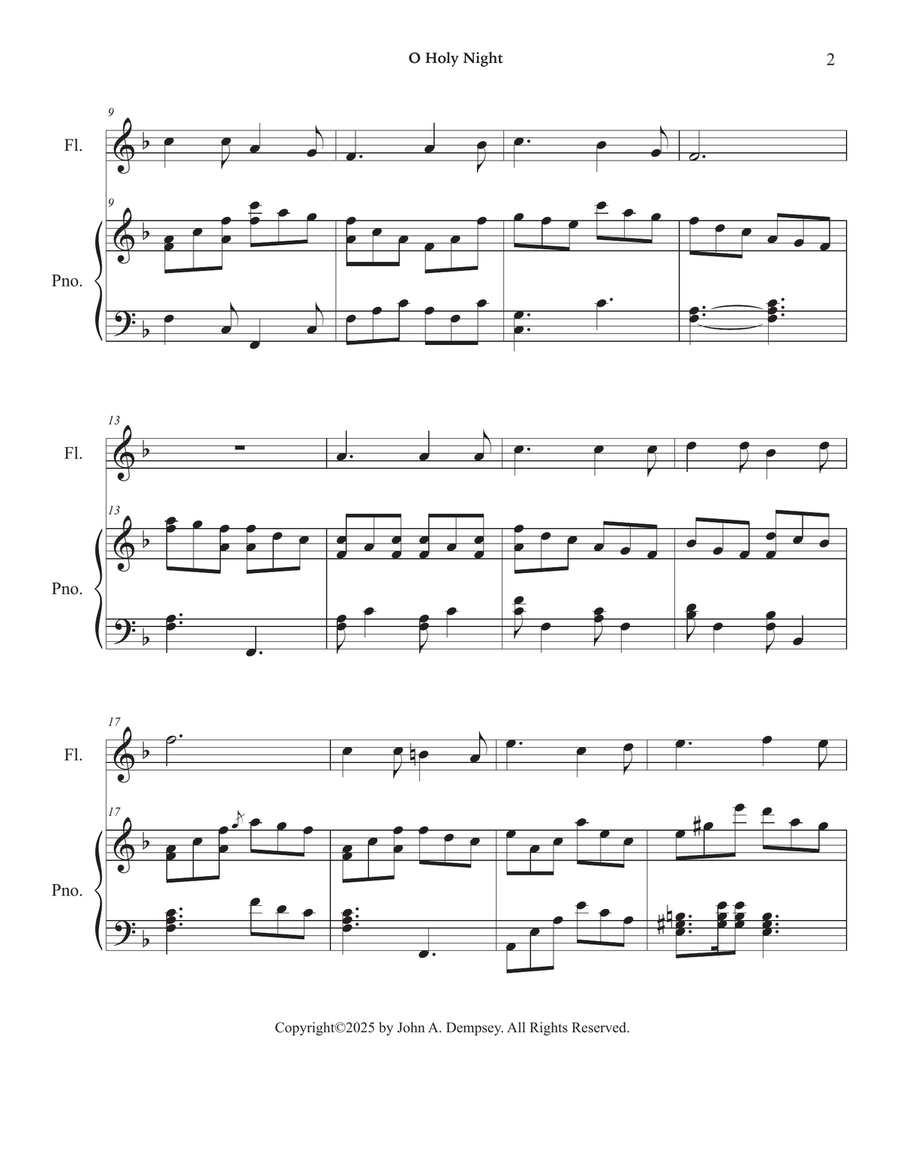 O Holy Night (Flute and Piano) Flute scores gallery preview page 6