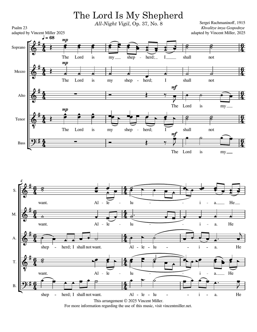 The Lord Is My Shepherd The Lord Is My Shepherd Divisi scores gallery preview page 1