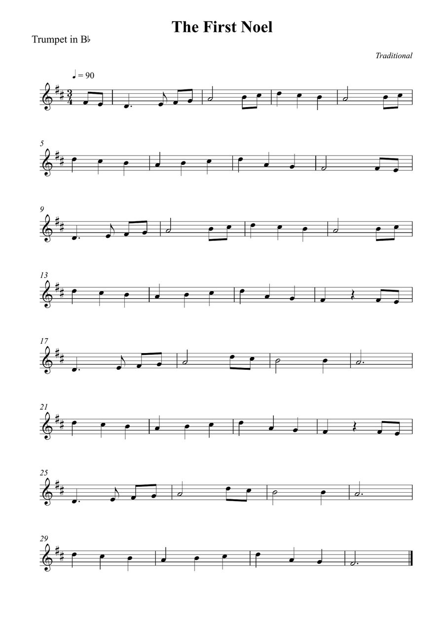 The First Noel The First Noel B-Flat Trumpet scores gallery preview page 1