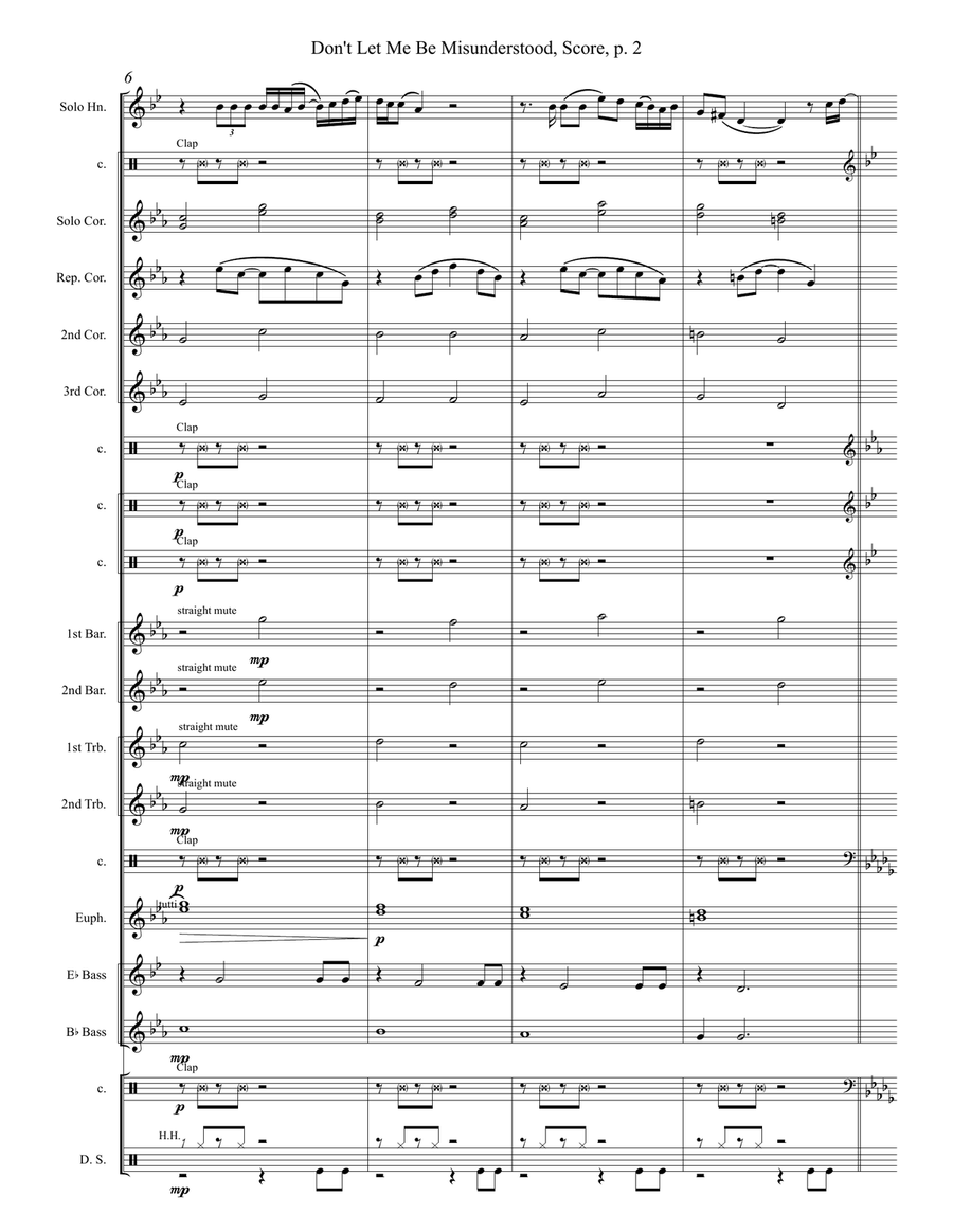 Don't Let Me Be Misunderstood Brass Band scores gallery preview page 4