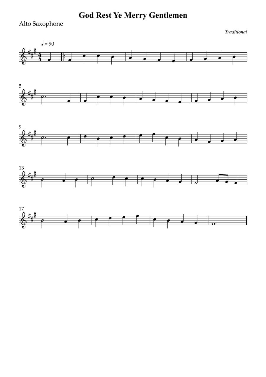 God Rest Ye Merry Gentlemen Alto Saxophone scores gallery preview page 1