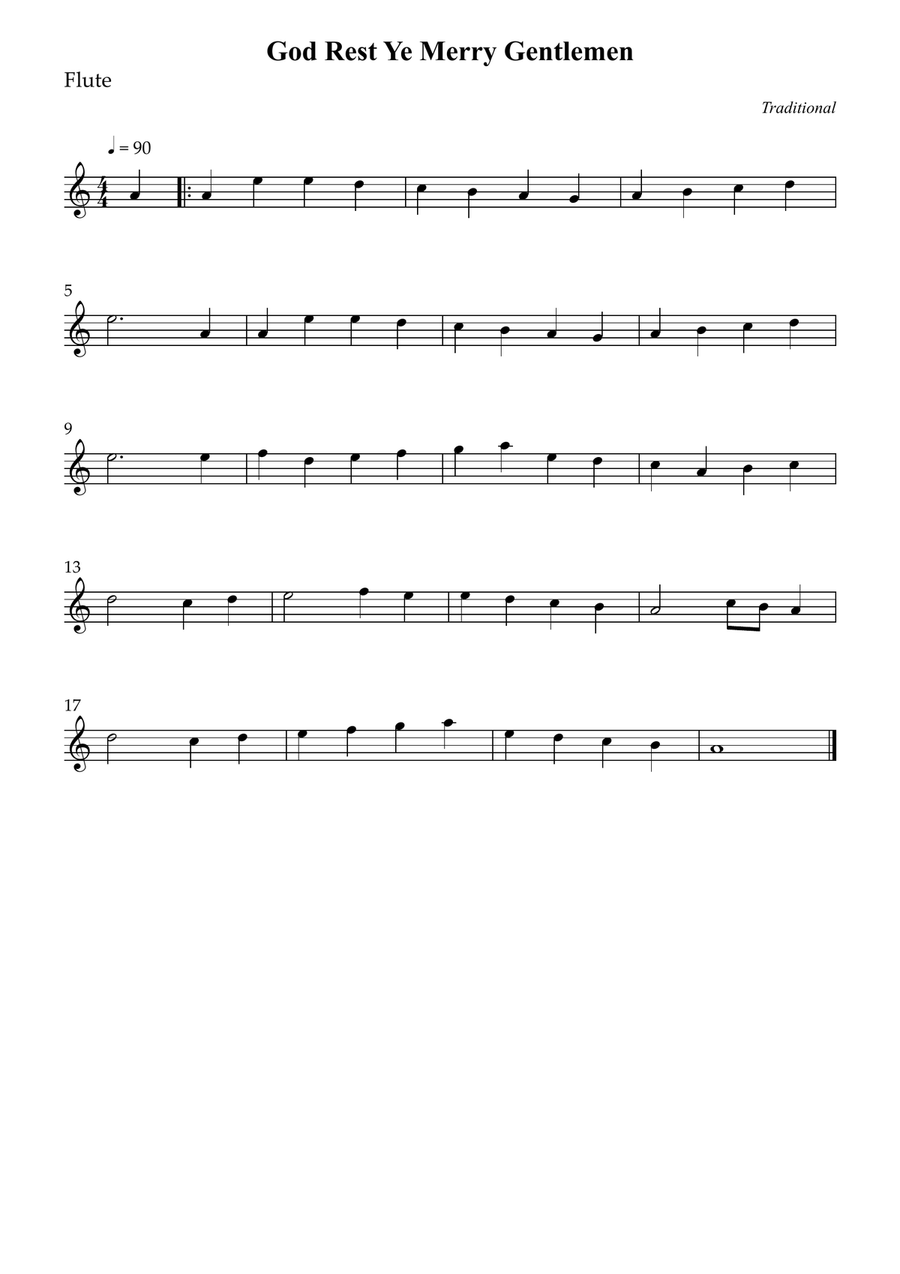 God Rest Ye Merry Gentlemen Flute Solo scores gallery preview page 1