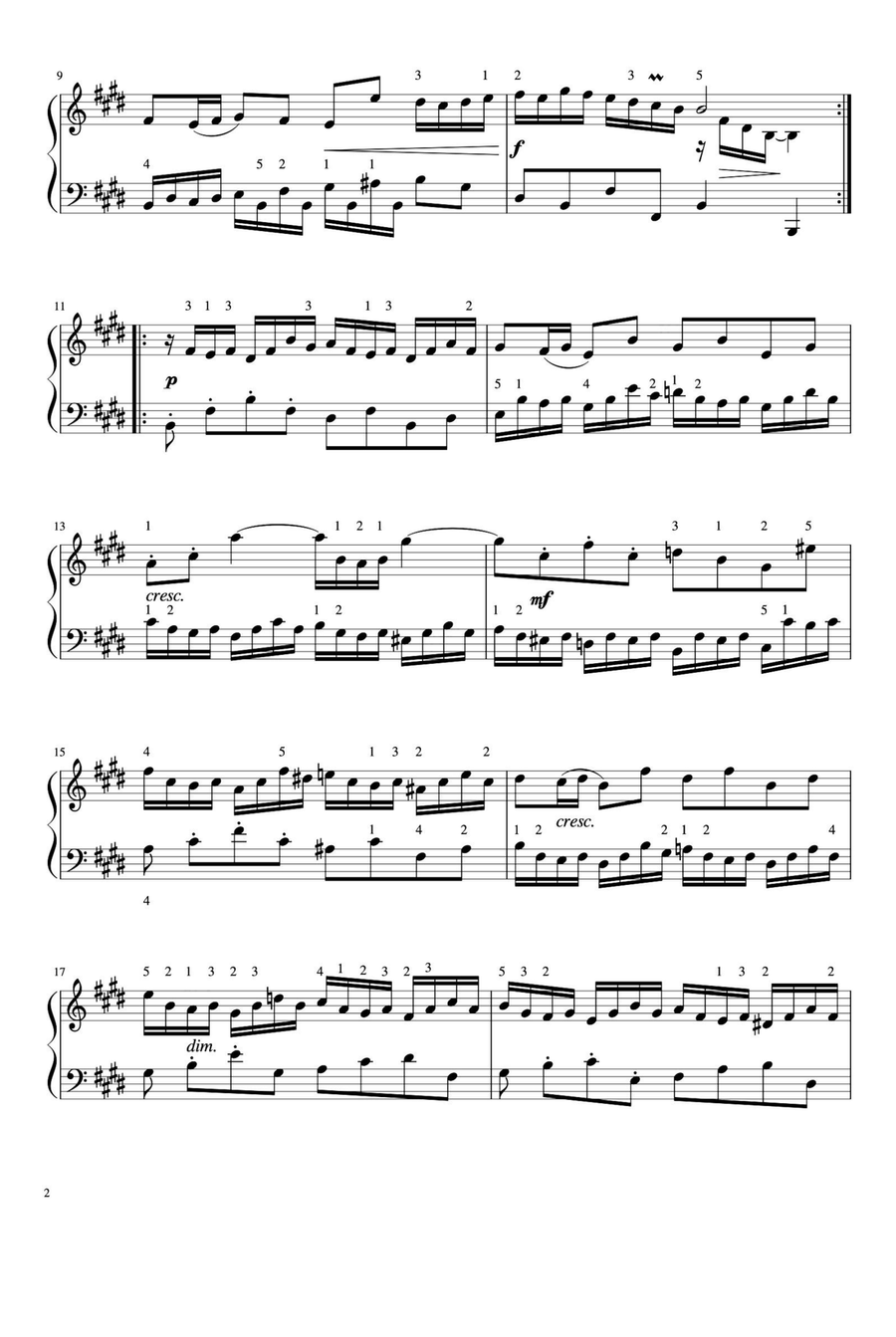 Prelude and Fugue No.17 - Johann Sebastian Bach Easy Piano scores gallery preview page 2