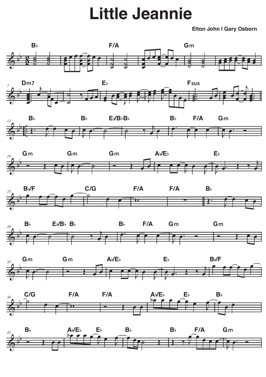 Little Jeannie Piano scores gallery preview page 1