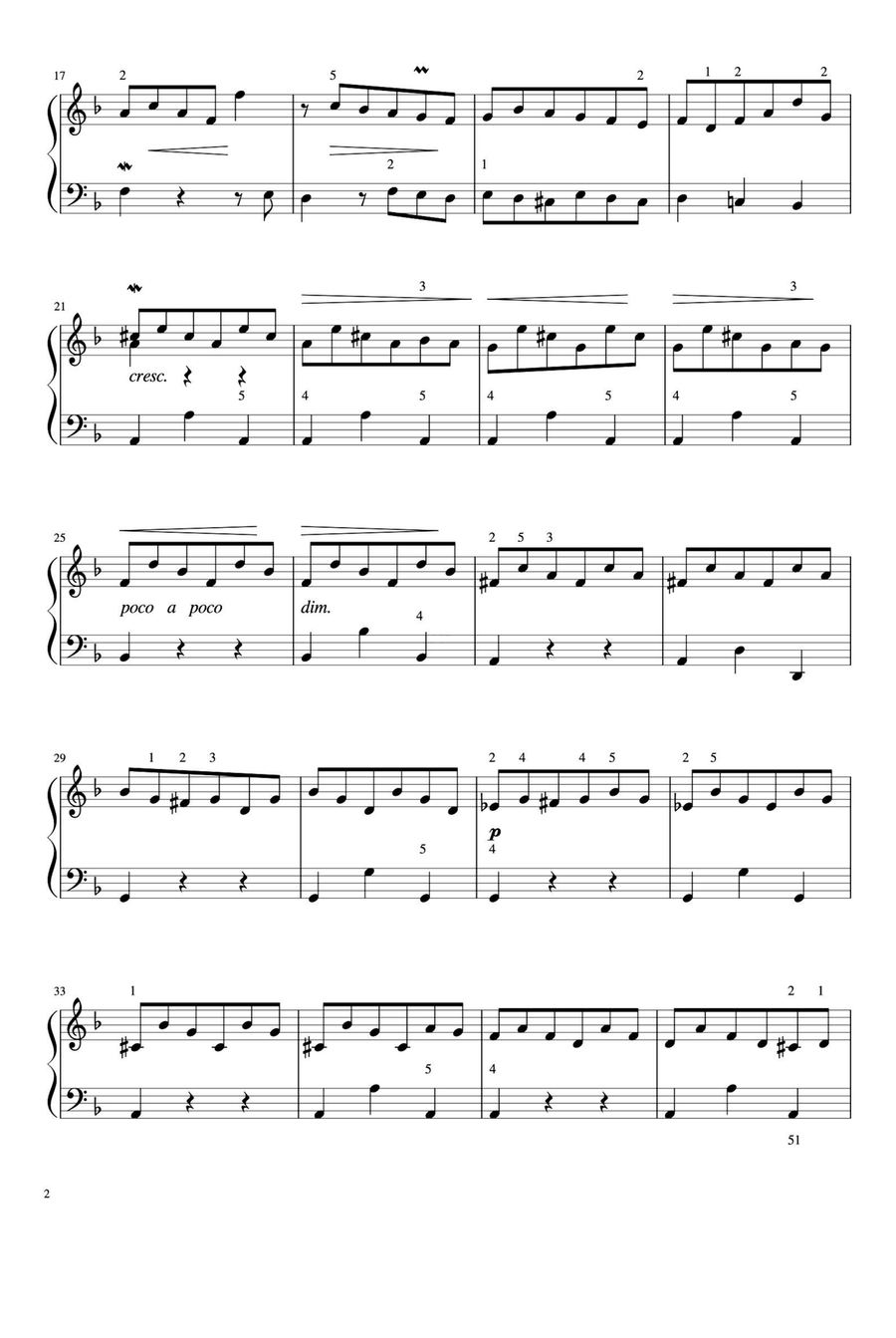 Prelude and Fugue No.5 - Johann Sebastian Bach Easy Piano scores gallery preview page 2