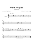 Frère Jacques - Solo Flute in C Major