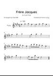 Frère Jacques - Solo Flute in E Major