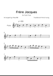 Frère Jacques - Solo Flute in Bb Major