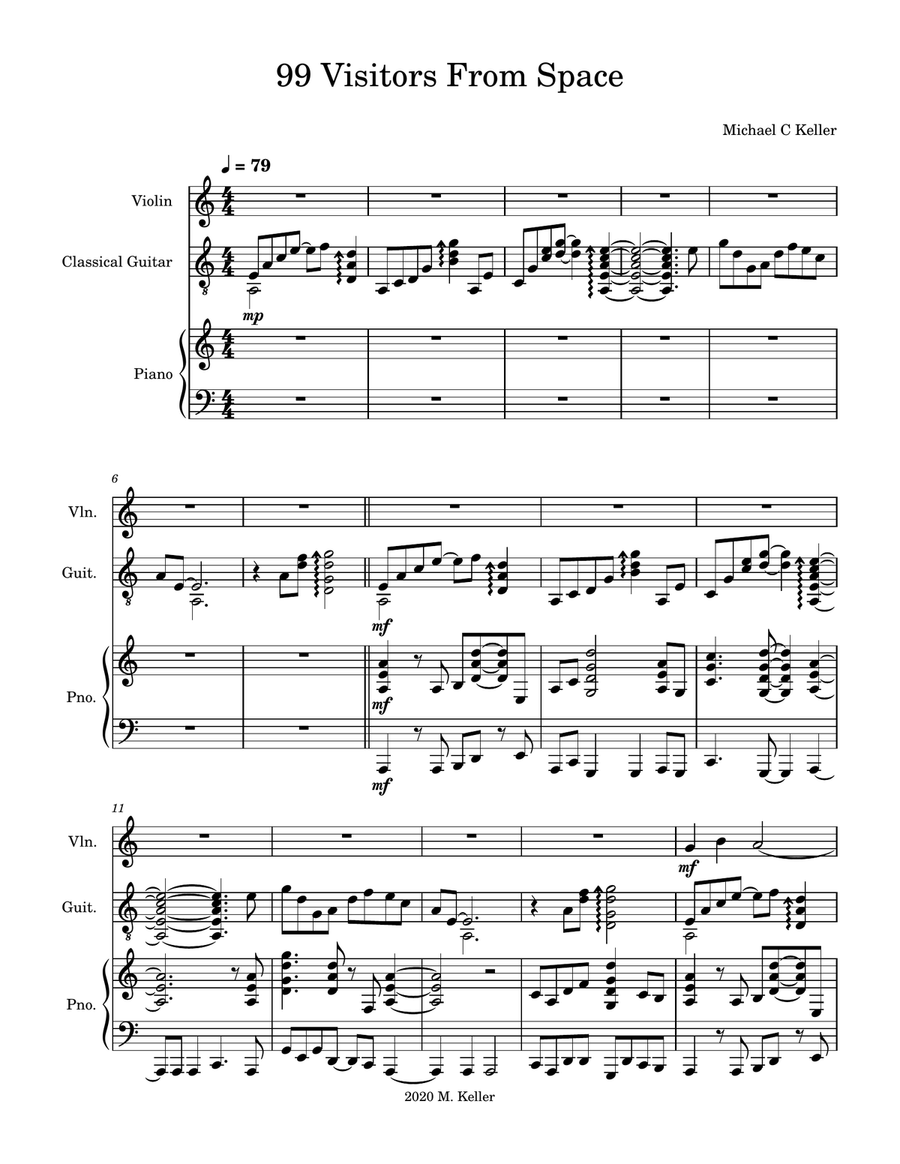 99 Visitors From Space - Score Only Small Ensemble scores gallery preview page 1