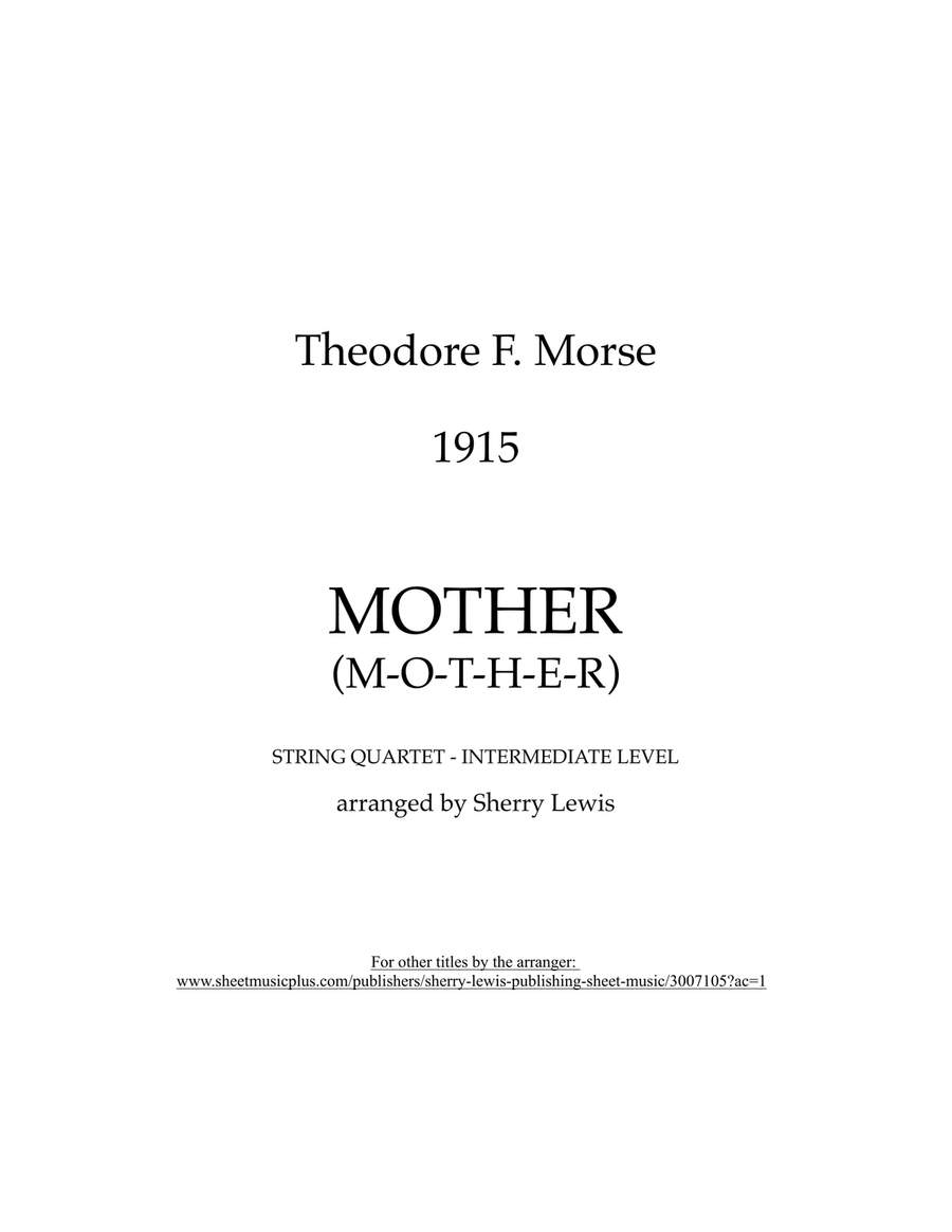 Mother (M-O-T-H-E-R) Mother (M-O-T-H-E-R) String Quartet scores gallery preview page 2