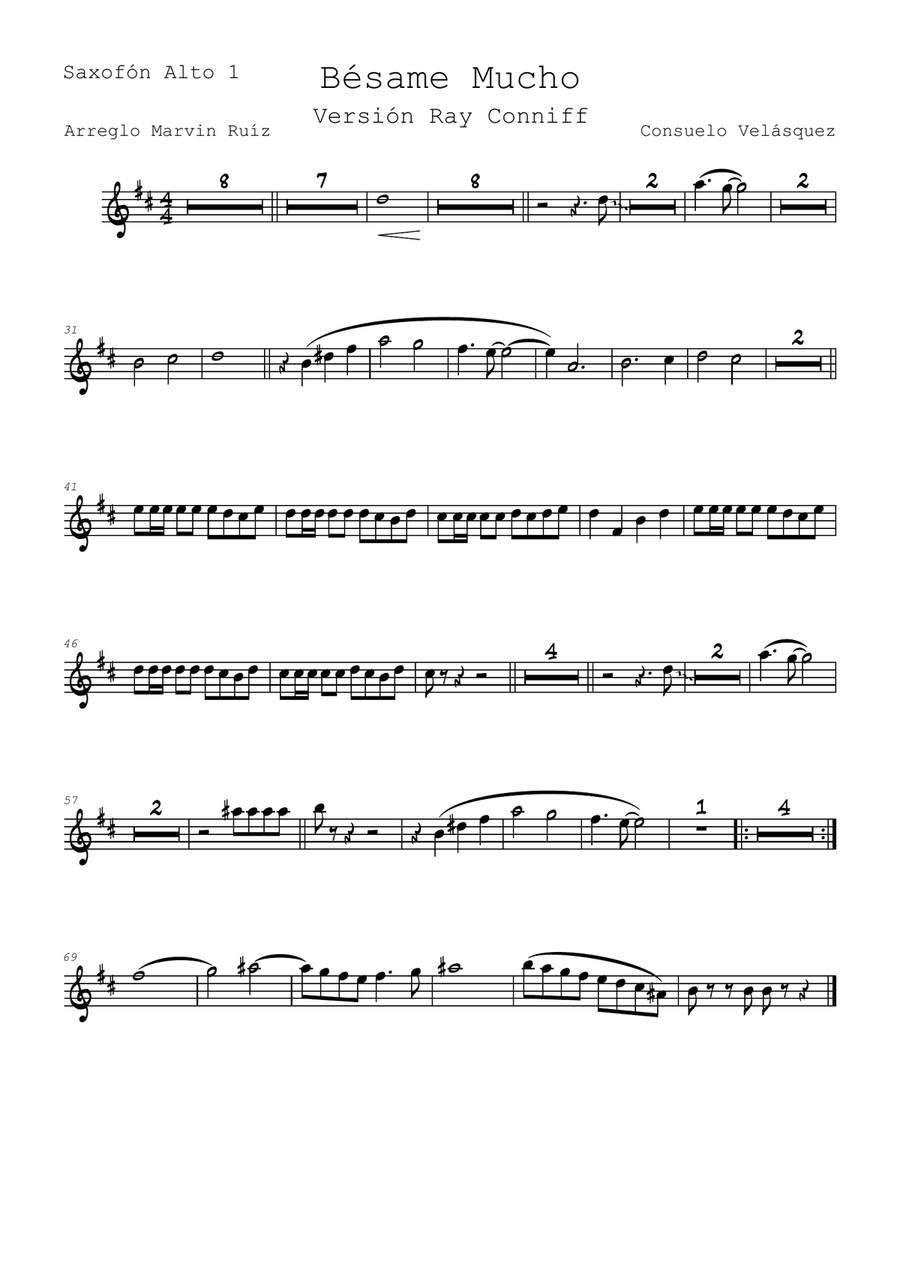 Bésame Mucho Bésame Mucho Concert Band scores gallery preview page 2
