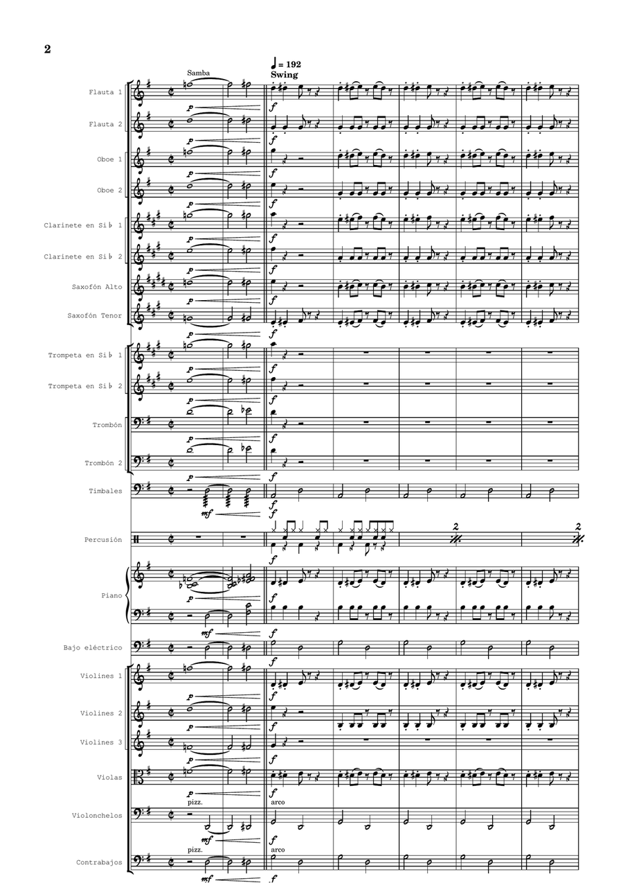 Aquarela Brasileira (Aquarela Do Brasil) Full Orchestra scores gallery preview page 2