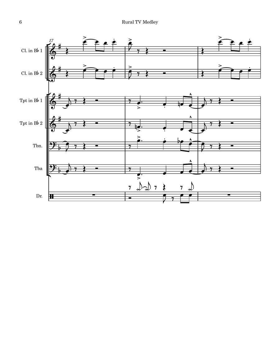 Medley: Andy Griffith Theme with The Waltons Theme and Green Acres Theme Small Ensemble scores gallery preview page 6