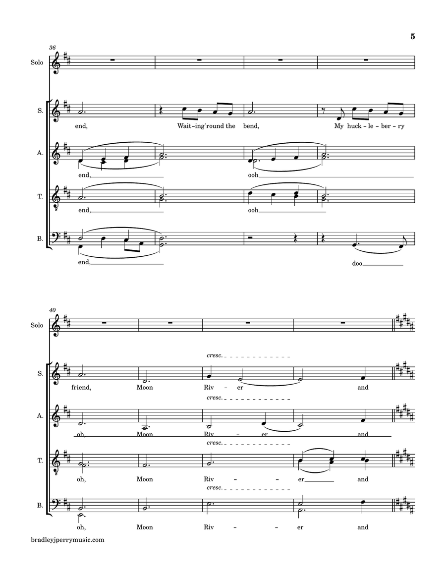 Moon River Moon River Divisi scores gallery preview page 5
