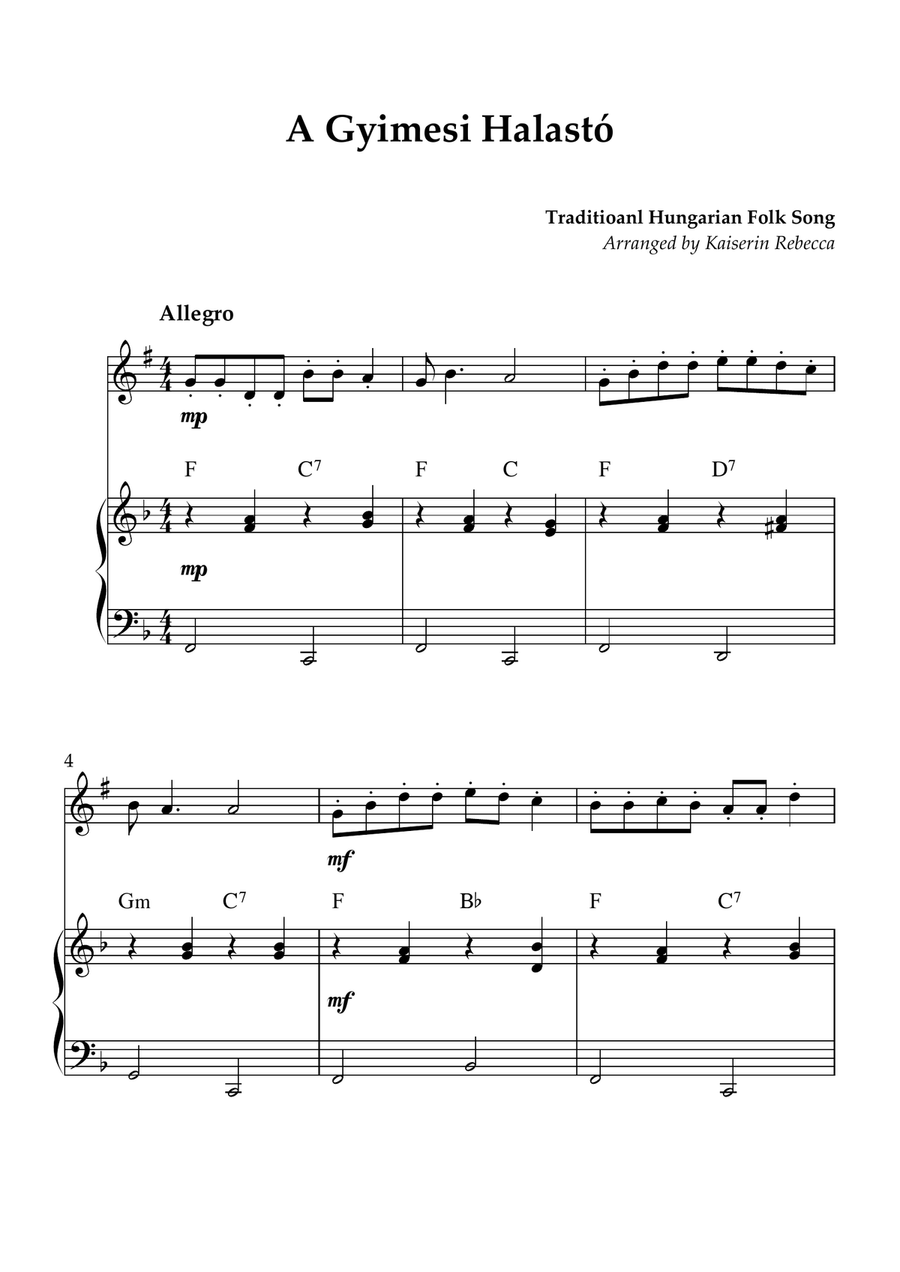 A Gyimesi Halastó (The Gyimes Fish Pond) Tenor Saxophone scores gallery preview page 1