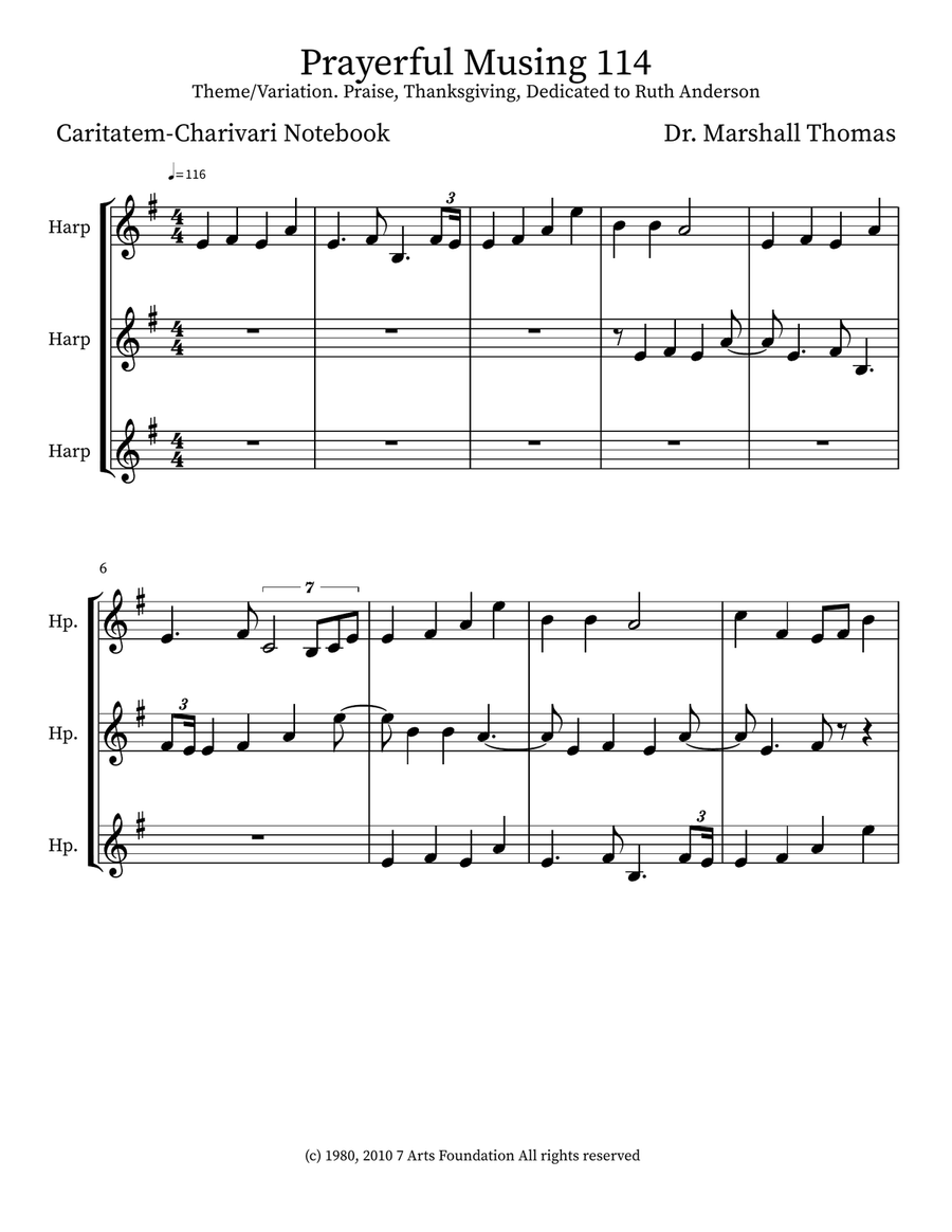 Prayerful Musing 114 Prayerful Musing 114 Small Ensemble scores gallery preview page 1