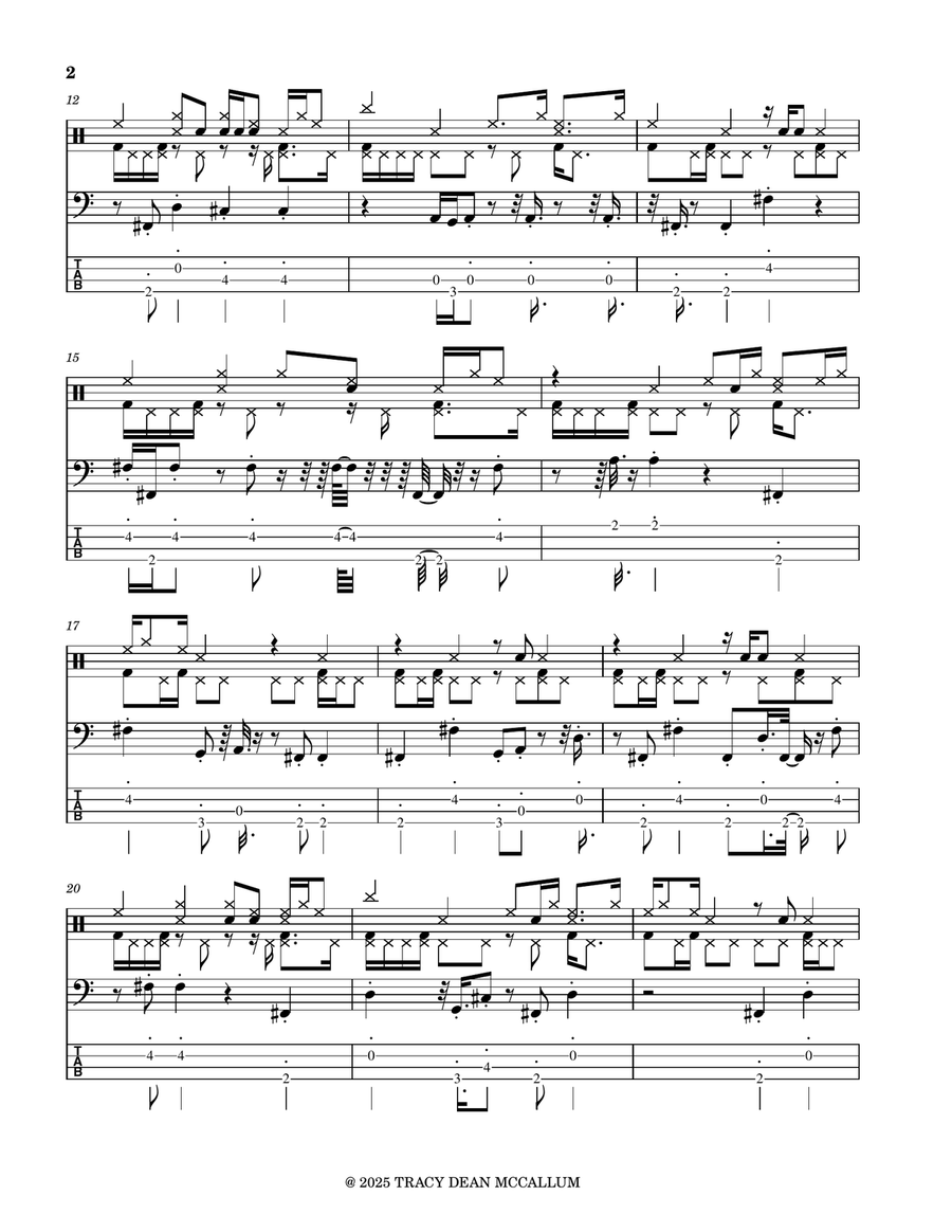 Marlon Nutting Bass Guitar Tablature scores gallery preview page 2