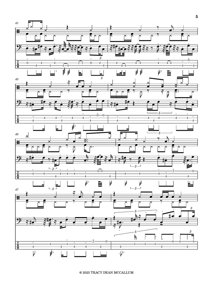 Marlon Nutting Bass Guitar Tablature scores gallery preview page 5