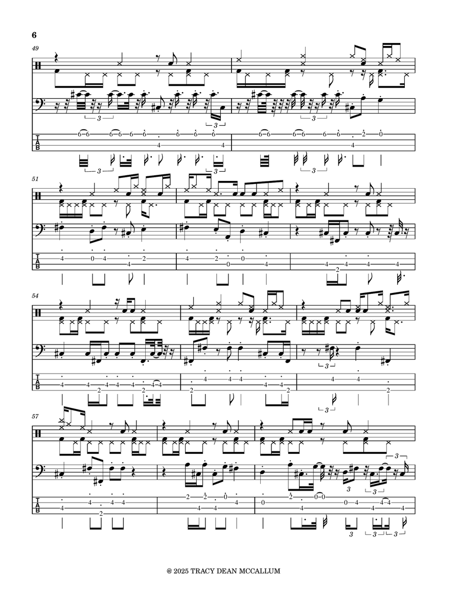 Marlon Nutting Bass Guitar Tablature scores gallery preview page 6