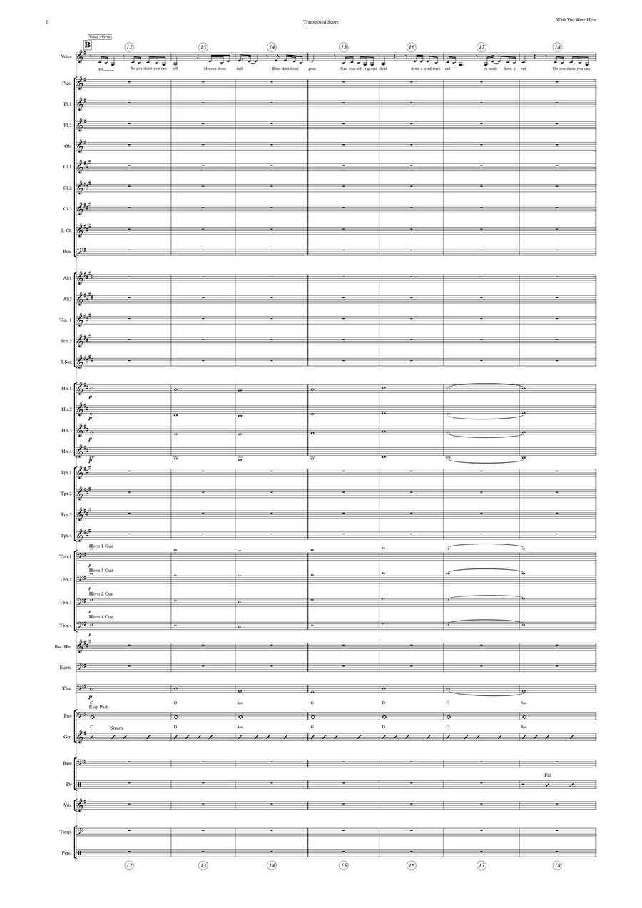 Wish You Were Here Concert Band scores gallery preview page 2