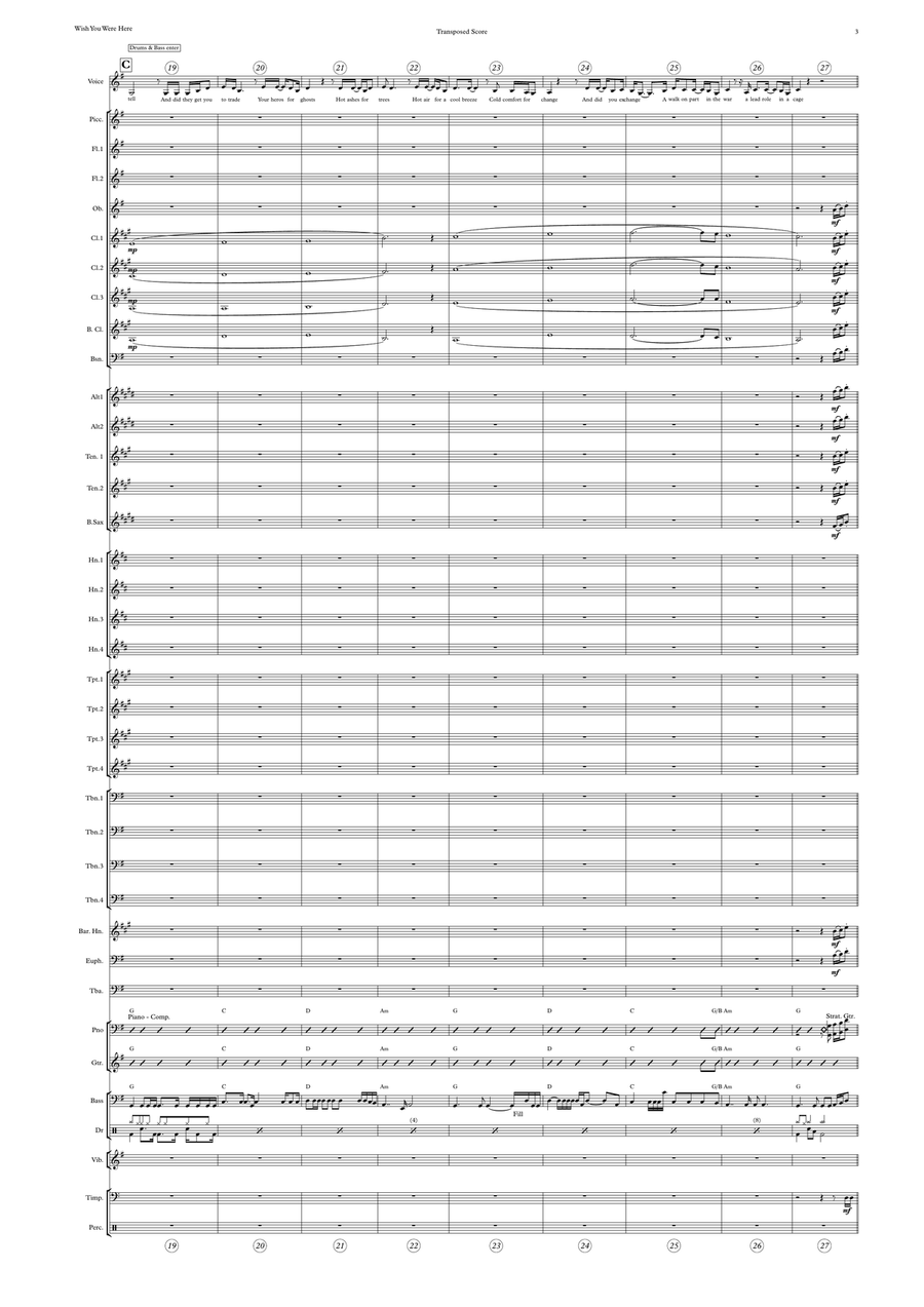 Wish You Were Here Concert Band scores gallery preview page 3