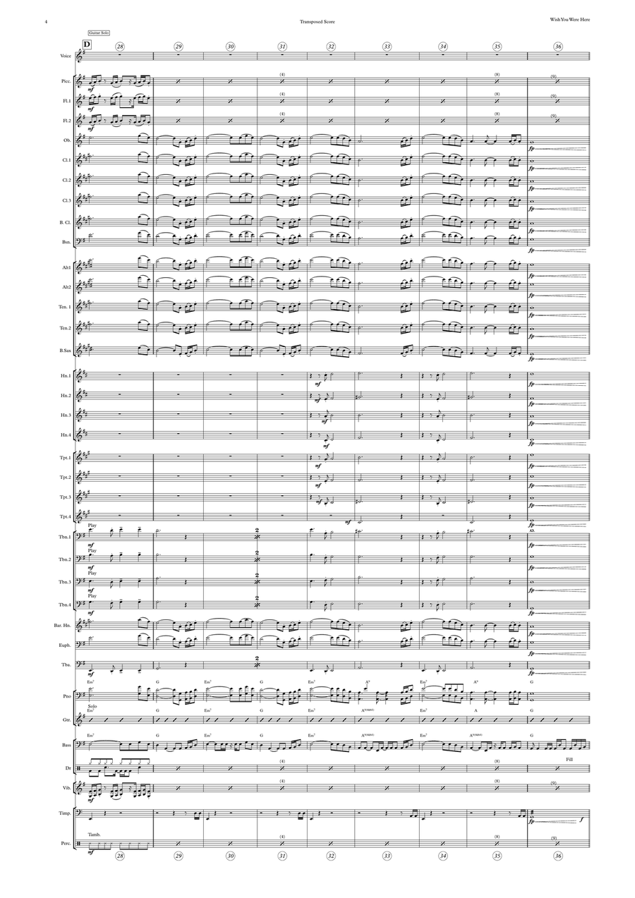 Wish You Were Here Concert Band scores gallery preview page 4