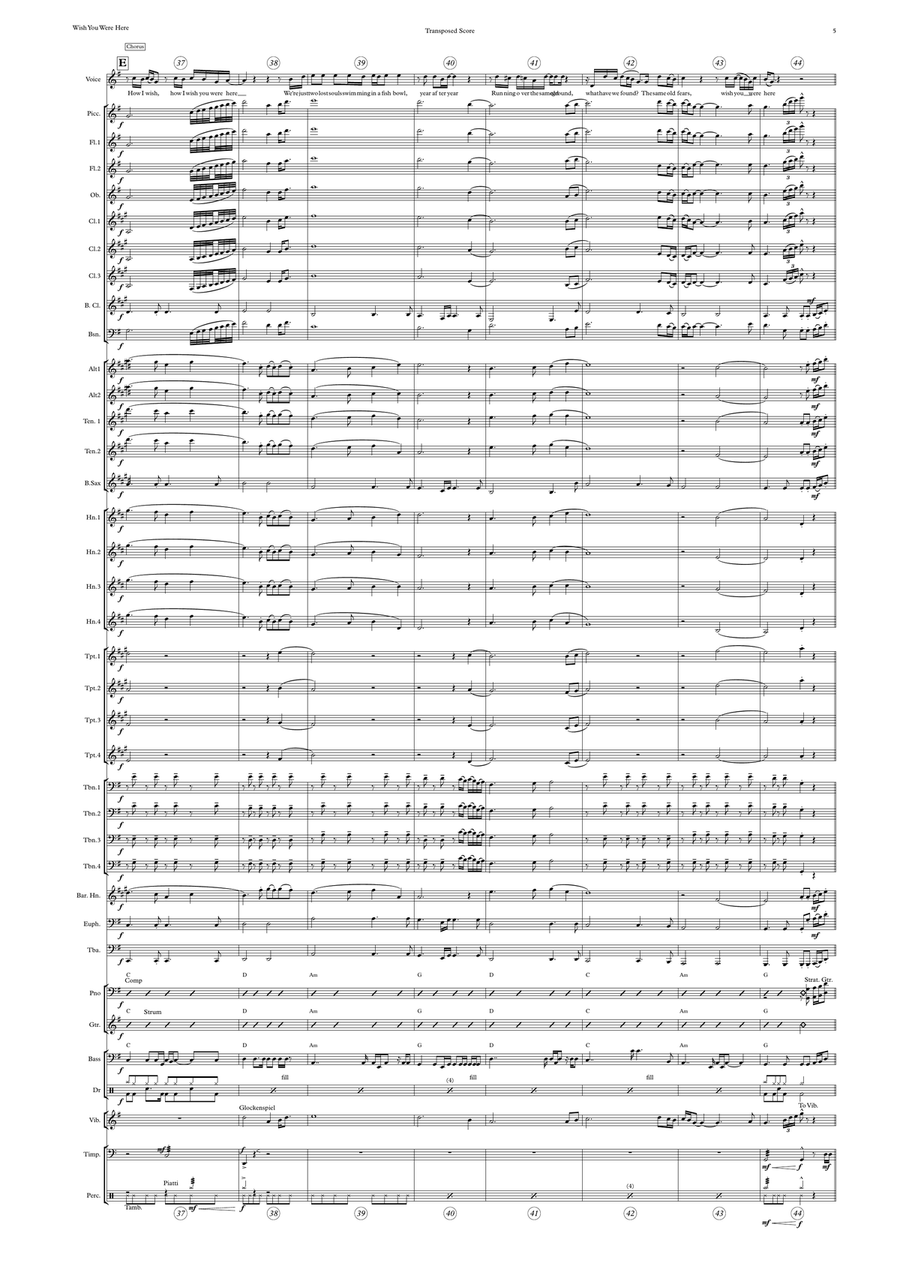 Wish You Were Here Concert Band scores gallery preview page 5