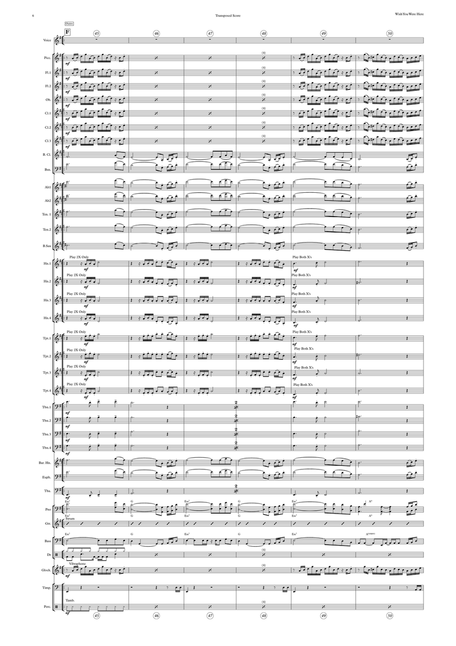 Wish You Were Here Concert Band scores gallery preview page 6