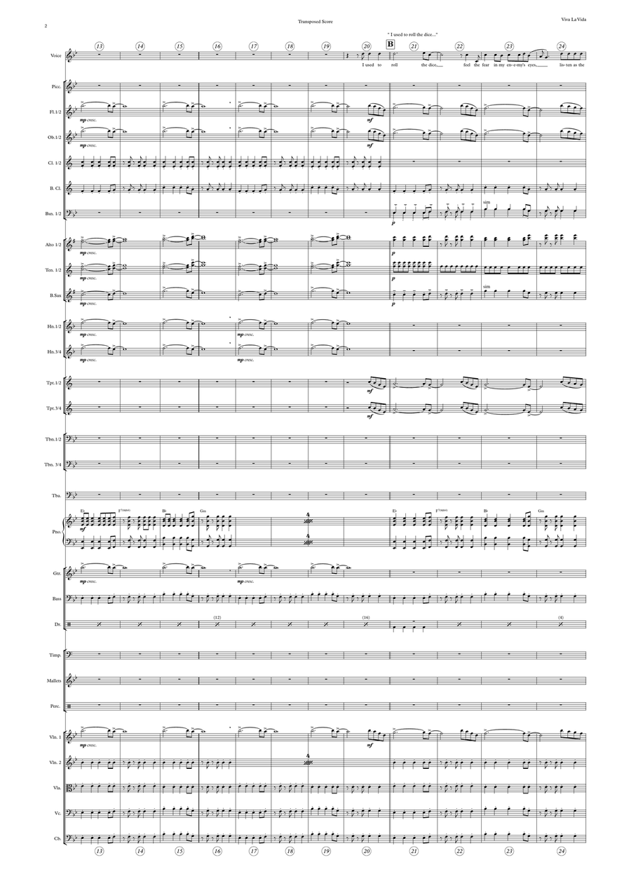 Viva La Vida Full Orchestra scores gallery preview page 2