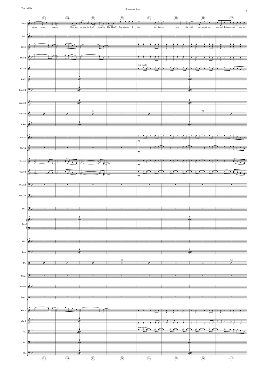 Viva La Vida Full Orchestra scores gallery preview page 3