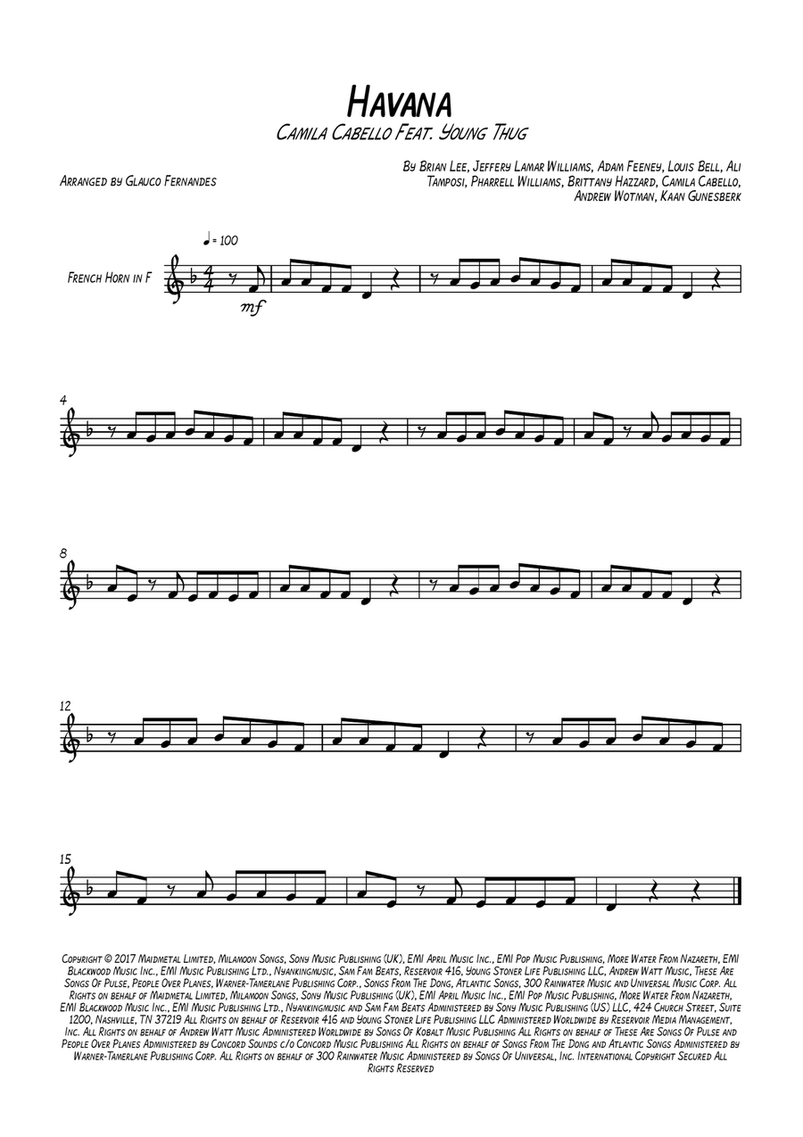 Havana Horn Solo scores gallery preview page 1