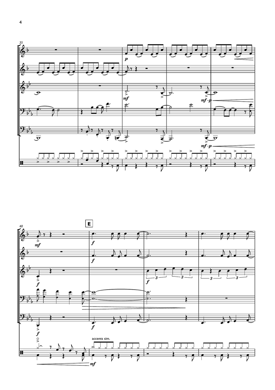 Defying Gravity Defying Gravity Brass Quintet scores gallery preview page 4