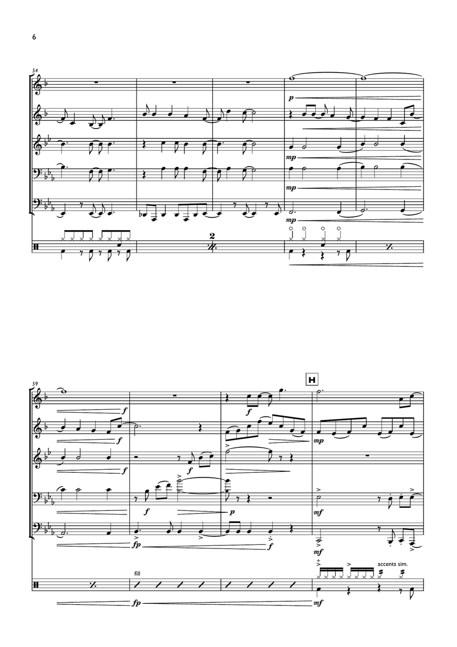 Defying Gravity Defying Gravity Brass Quintet scores gallery preview page 6